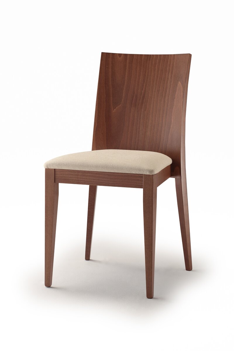 Busetto S114IMQ Sedia dallo stile contemporaneo in massello di faggio, schienale tamburato impiallacciato faggio 1